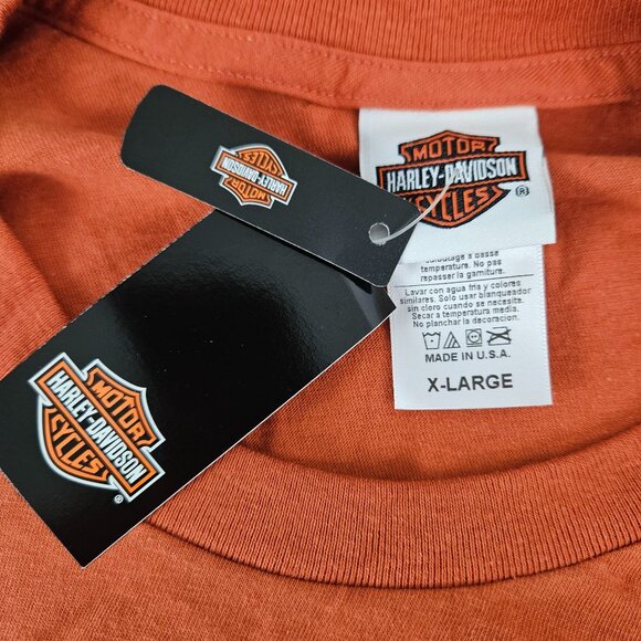 Harley-Davidson Mens Orange Graphic T-Shirt Myrtle Beach South Carolina X-Large - Picture 8 of 8